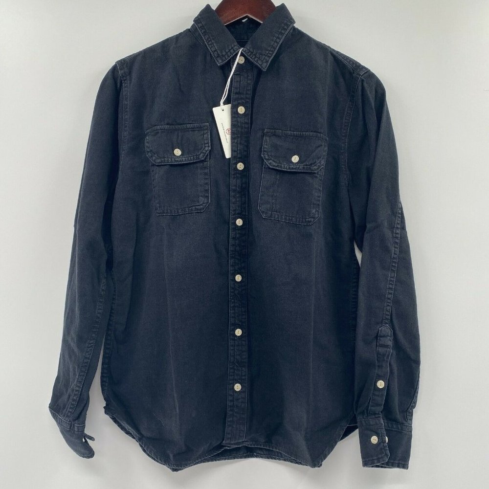 AG Adriano Goldschmied Men's Benning Utility Shirt Button Down Shirt XS Black